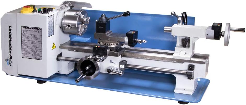 HiTorque Mini Metal Lathe 7x16 Deluxe - Power, Torque, and a longer center distance than other lathes in its class, LittleMachineShop.com (7350)