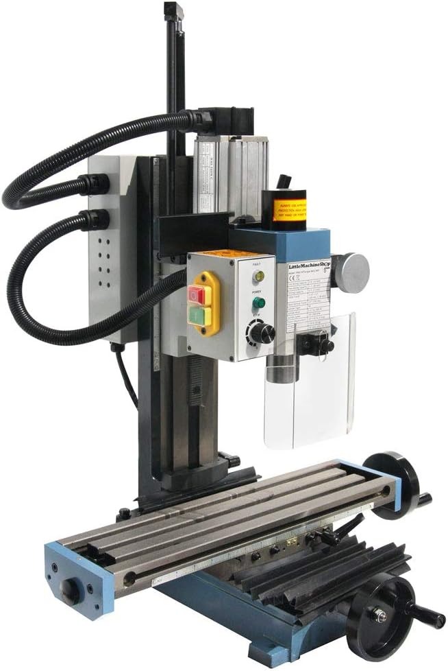 HiTorque Mini Mill with R8 Spindle and Drill Chuck - Power, Torque, and a larger table than other mills in its class, LittleMachineShop.com (3990)