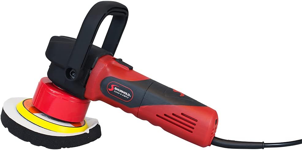 Shurhold 3100 Dual Action Polisher Buffer, Car Buffer and Boat Polishing Machine with Standard Side Handle and 20ft Long Power Cord, 2,500-6,500 OPM,Red,Black