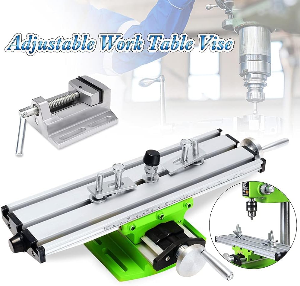 Industool Mini Milling Machine, Multifunction Worktable Milling Machine Compound Multi - function Milling Machine with Cross Sliding Table Vise for DIY Lathe Bench Drill