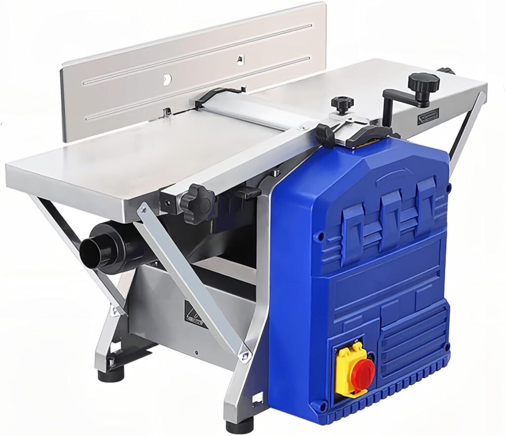 PioneerWorks Power Benchtop Planer, 1250W Wood Planer, Dual Planing Function, 29*8 Worktable Thickness Planer with Low Noise and Low Dust Planing, for both Hard  Soft Wood Planing  Thicknessing