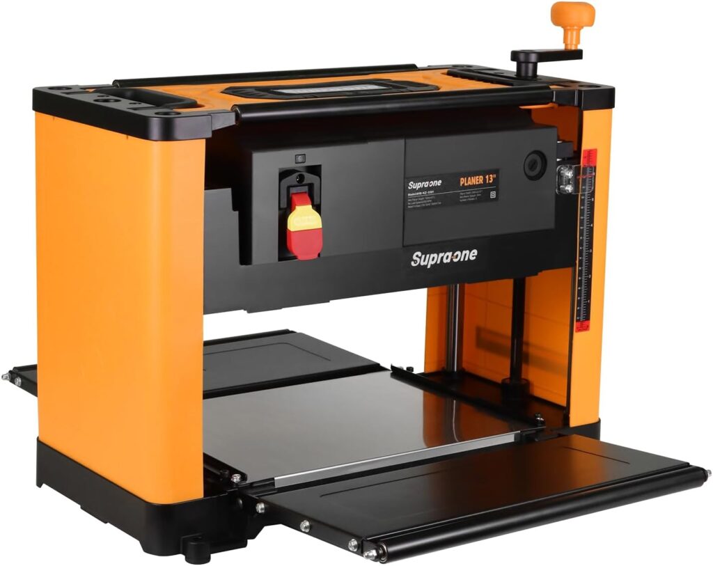 SUPRAONE Power Benchtop Planers 13inch with HSS Double-sided Use Blades Two Speed Thickness Planer 15-Amp 2000W Powerful Motor Planner for Both Hard  Soft Wood Removal