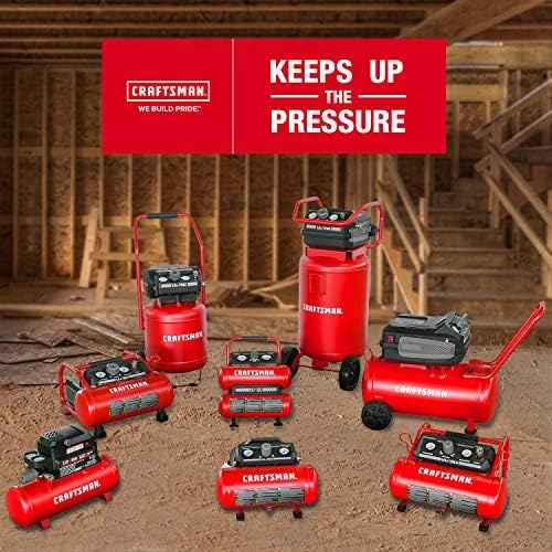 CRAFTSMAN Air Compressor, 2 Gallon Portable Air Compressor, Twin Tank, 1/3 HP Oil-Free Max 125 PSI Pressure, Model: CMXECXA0220242, Red : Tools  Home Improvement