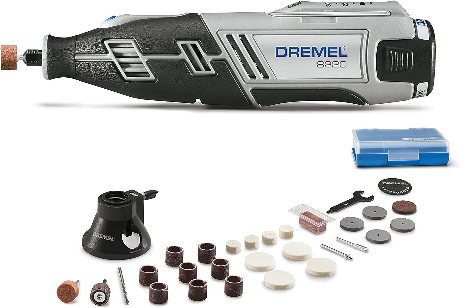 Dremel 8220-1/28 12-Volt Max Cordless Rotary Tool Kit- Engraver, Sander, and Polisher- Perfect for Cutting, Wood Carving, Engraving, Polishing, and Detail Sanding- 1 Attachment  28 Accessories