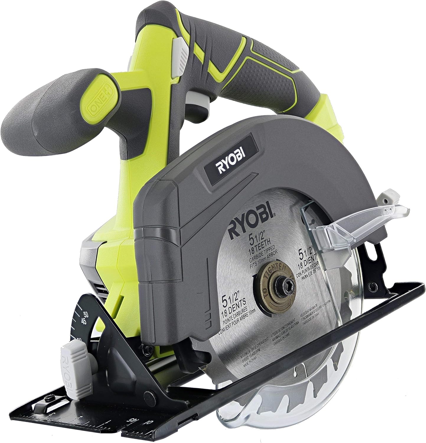 Ryobi One P505 18V Lithium Ion Cordless 5 1/2 4,700 RPM Circular Saw (Battery Not Included, Power Tool Only), Green