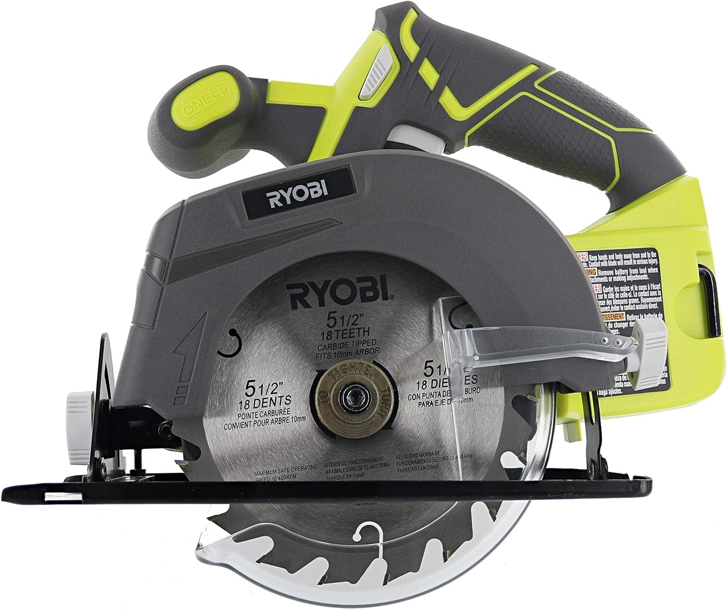 Ryobi One P505 18V Lithium Ion Cordless 5 1/2 4,700 RPM Circular Saw (Battery Not Included, Power Tool Only), Green