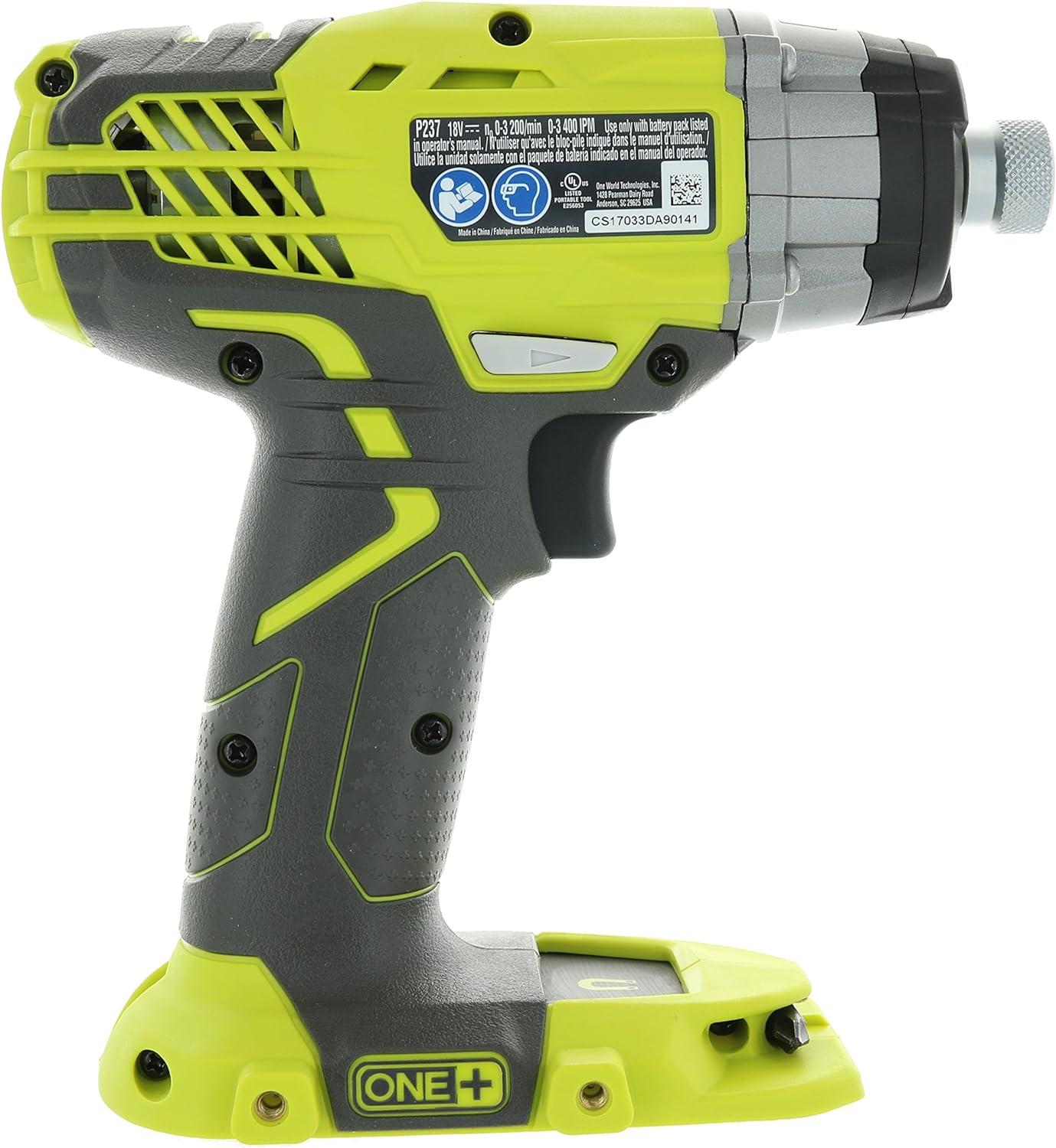 Ryobi P237 18V One+ Lithium Ion Cordless Multi Speed 1-1/4 Inch Keyless Chuck Impact Driver w/ Belt Clip and LED (Battery Not Included / Power Tool Only)